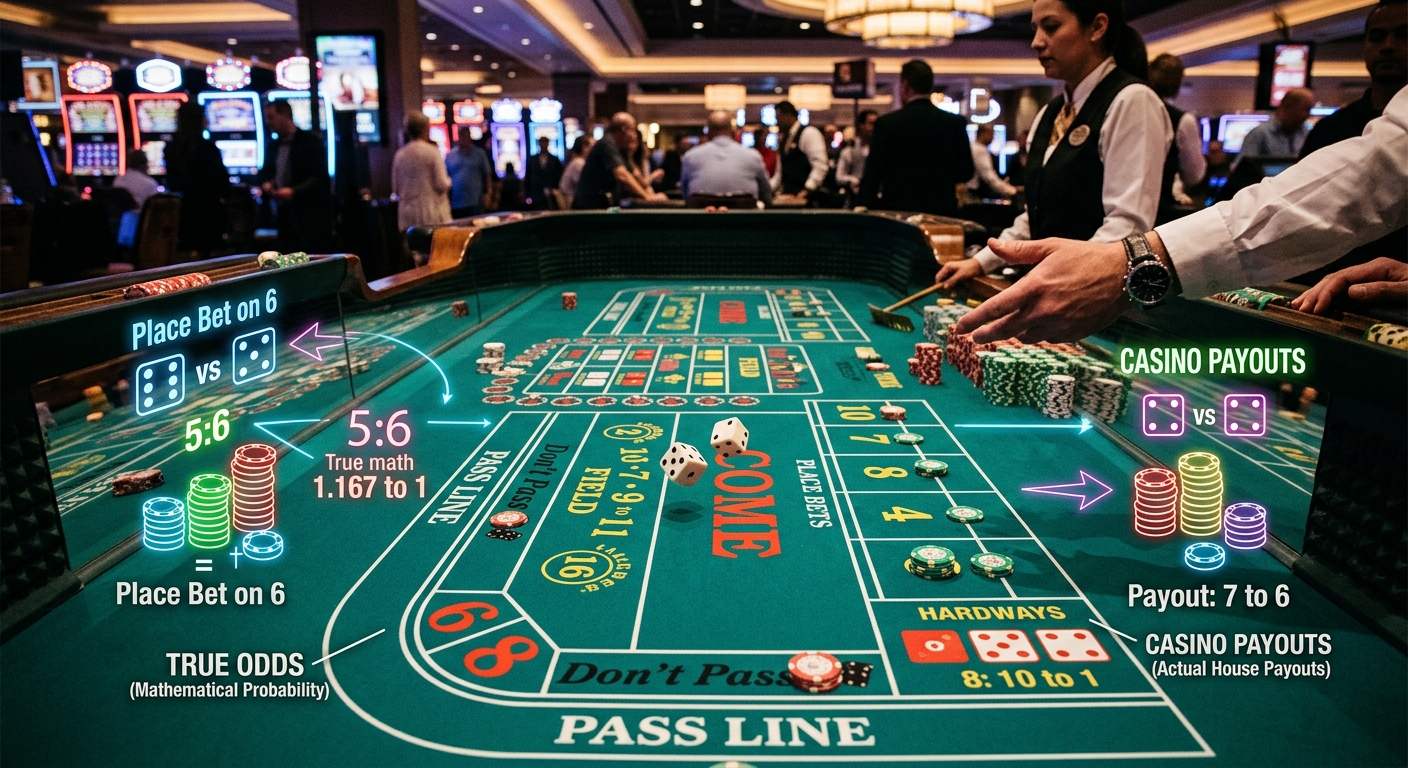 How True Odds and Casino Payouts Differ on Every Craps Bet