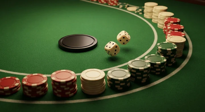 A come-out roll on a craps table with the puck OFF - how to play Craps