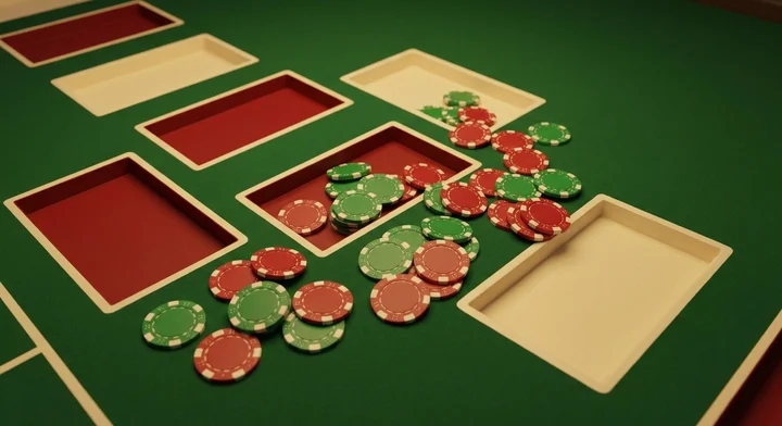 Chips spread across the field and place number boxes - how to play Craps